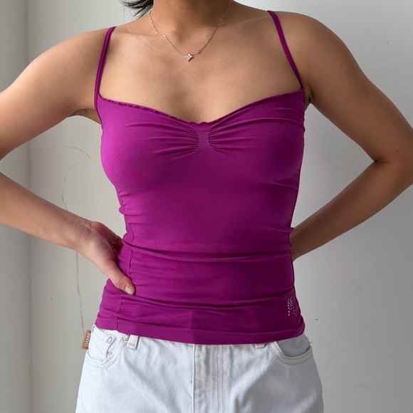 2000s Made in USA Marciano Magenta Ruched Camisole - XX-Small - Picture 4 of 5